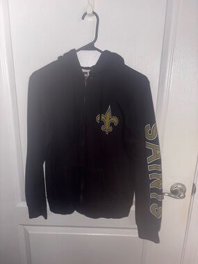 Junk Food Clothing Black Zip Hoodie with Gold Zipper